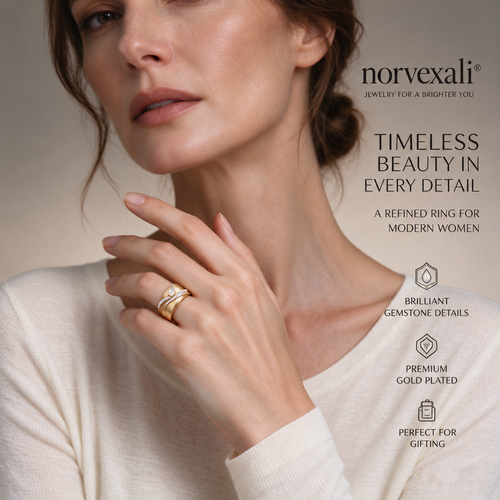 norvexali® Timeless Stacked Matte Gold Ring