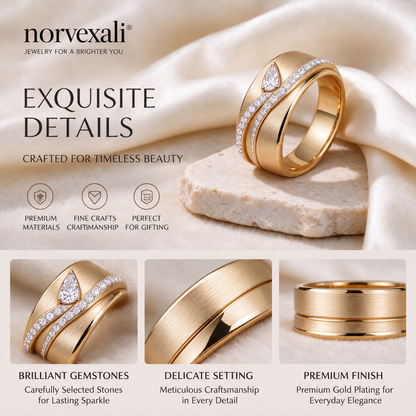 norvexali® Timeless Stacked Matte Gold Ring