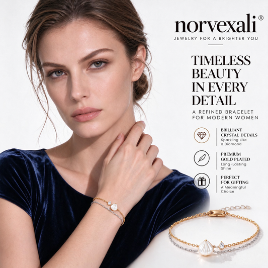 norvexali® Timeless Shell Pearl Two-Tone Bracelet