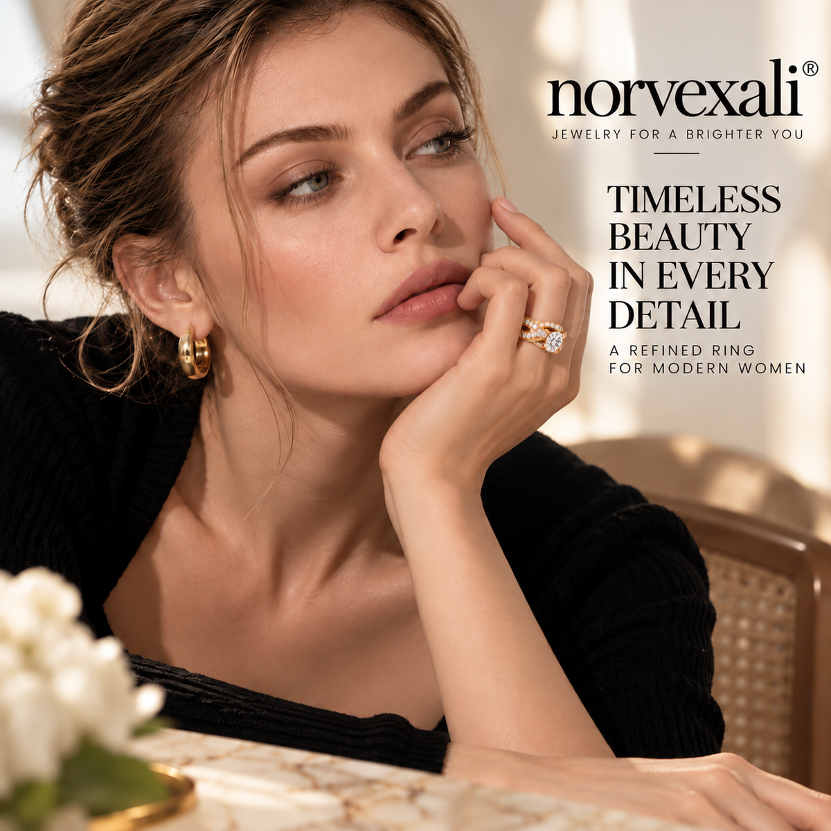 norvexali® Timeless Allure Gold Intertwined Statement Ring