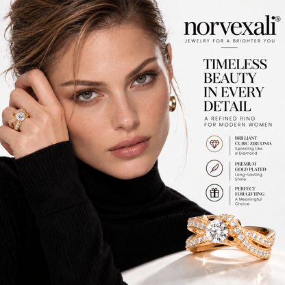 norvexali® Timeless Allure Gold Intertwined Statement Ring