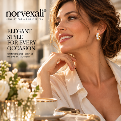 norvexali® Timeless Sparkle Gold Hoop Earrings